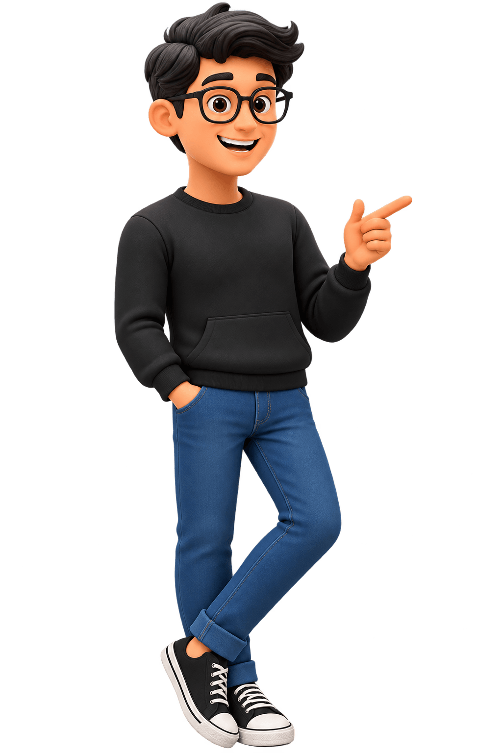 Developer mascot pointing at the call-to-action